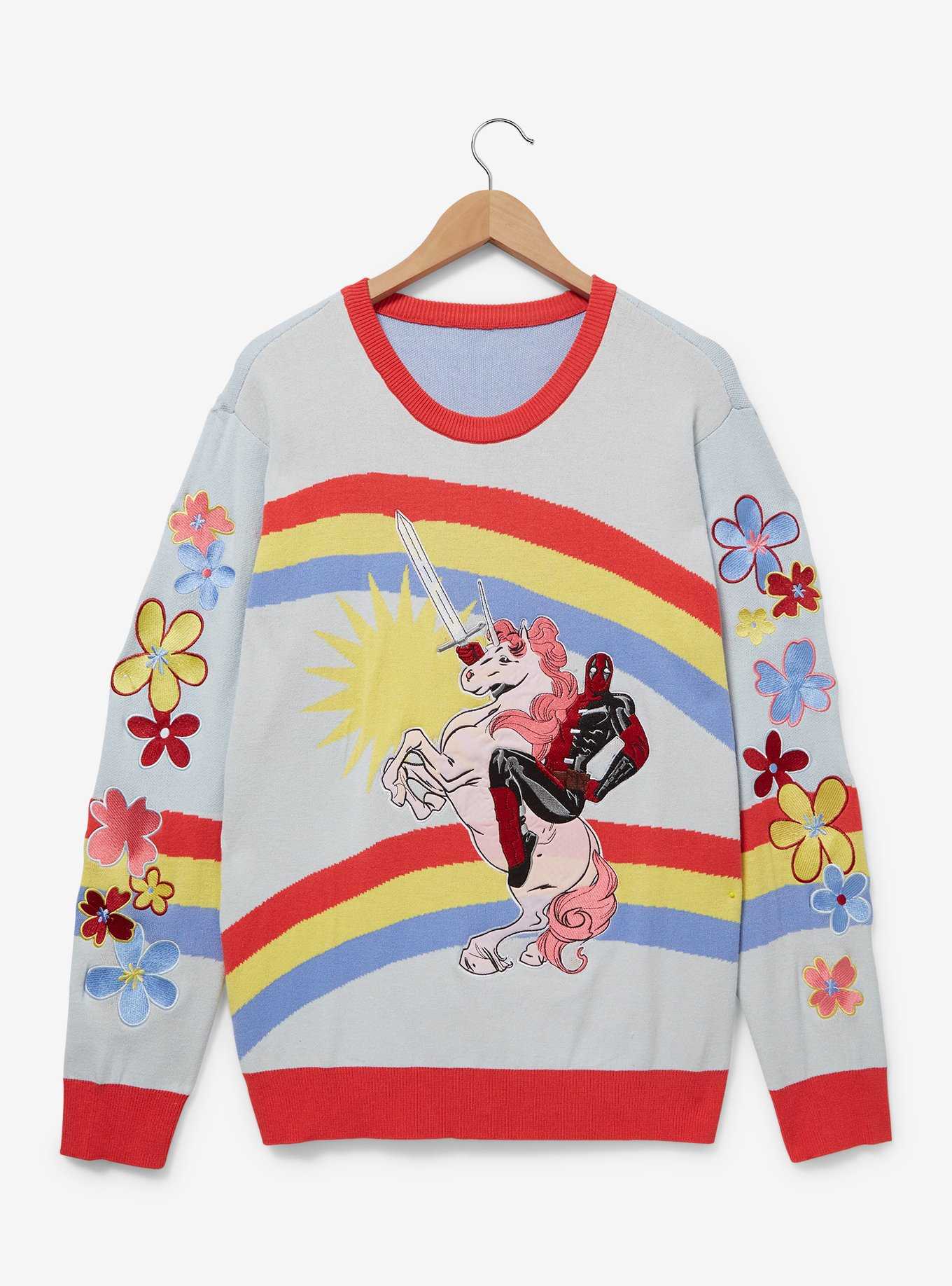 Marvel Deadpool Rainbow Unicorn Sweater - BoxLunch Exclusive, , hi-res