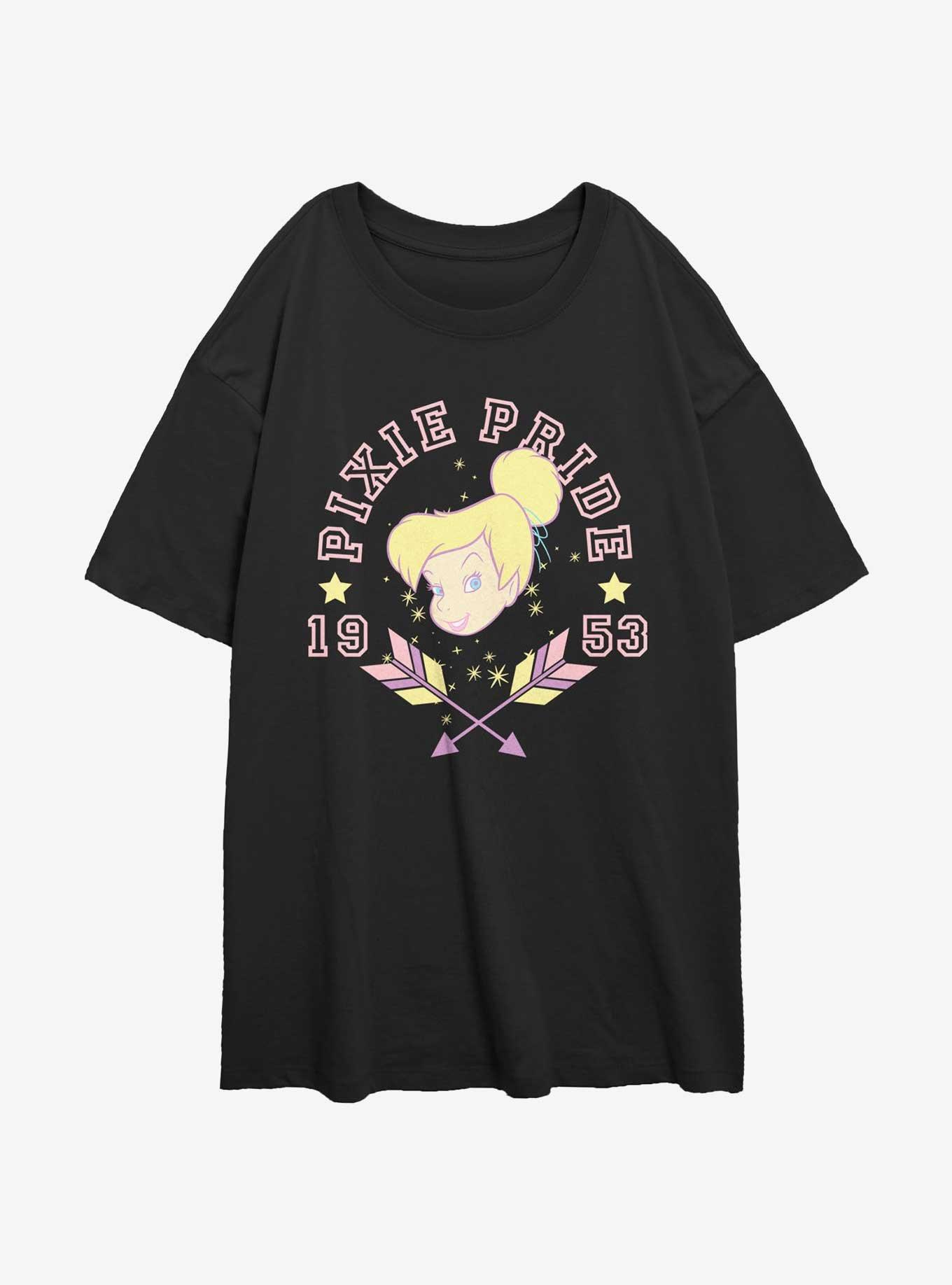 Disney Tinker Bell Pixie Pride Girls Oversized T-Shirt, BLACK, hi-res