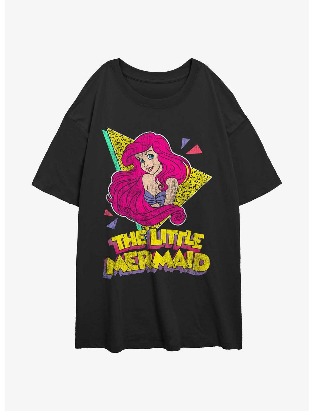 Disney The Little Mermaid 80's Classic Girls Oversized T-Shirt, BLACK, hi-res