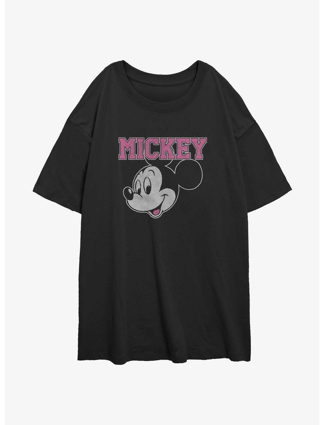 Disney Mickey Mouse Jumbo Mickey Head Girls Oversized T-Shirt, BLACK, hi-res