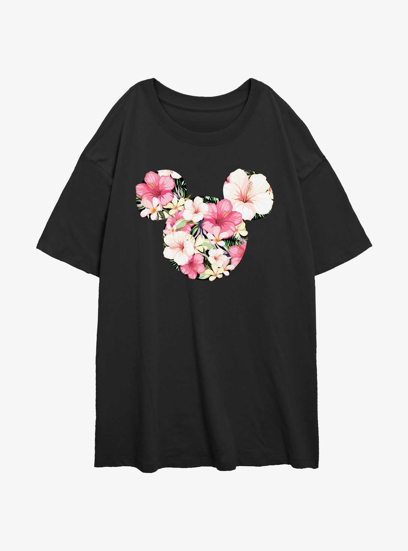 Disney Mickey Mouse Tropical Mouse Girls Oversized T-Shirt, BLACK, hi-res