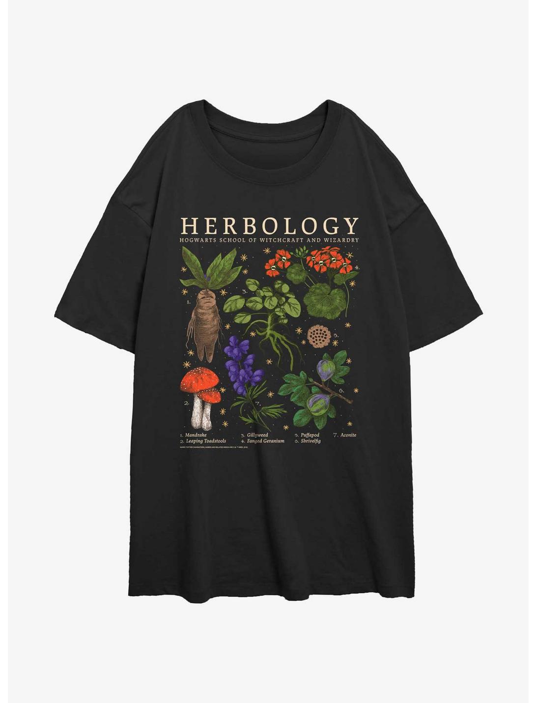 Harry Potter Herbology Girls Oversized T-Shirt, BLACK, hi-res