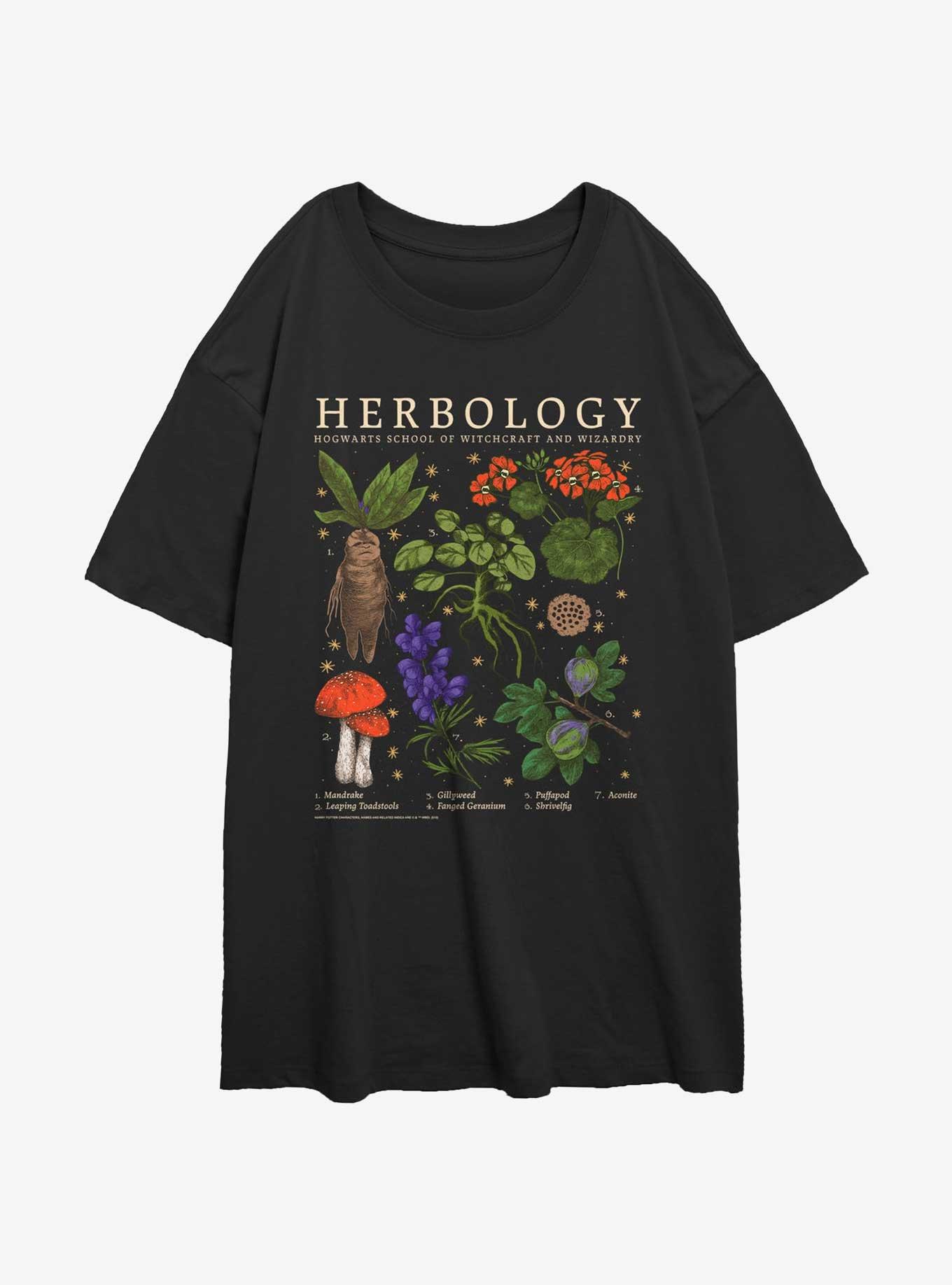 Harry Potter Herbology Girls Oversized T-Shirt, BLACK, hi-res