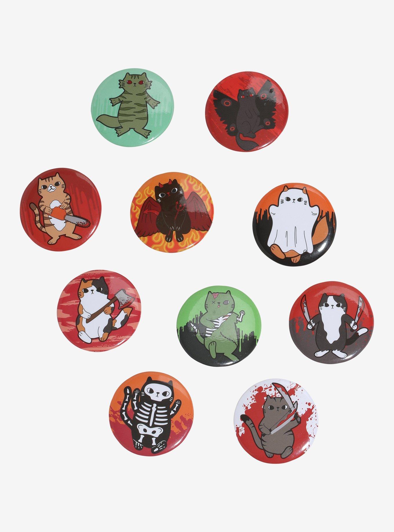 Horror Cat Blind Bag Button Set, , hi-res