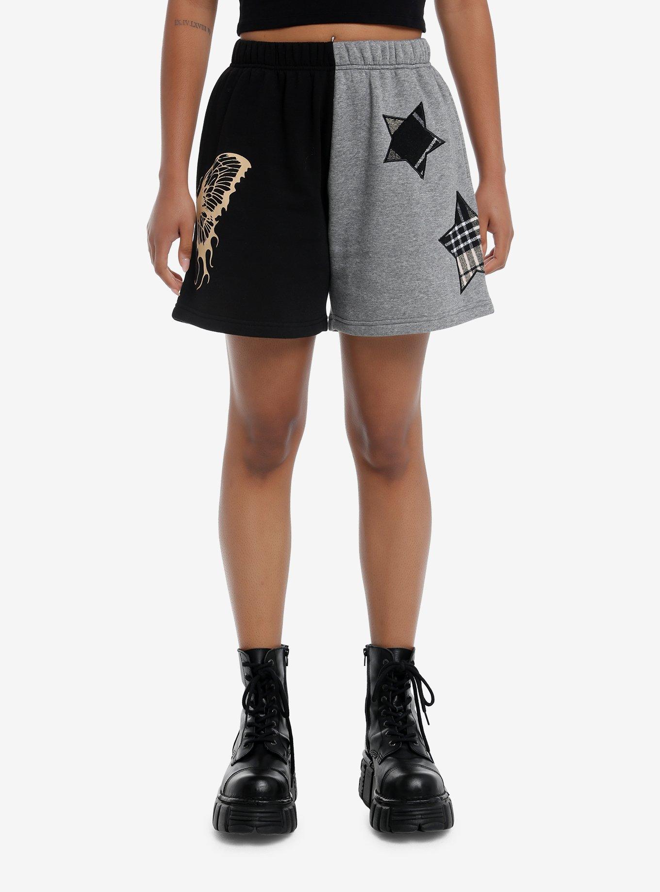 Star & Butterfly Split Girls Gym Shorts, MULTI, hi-res