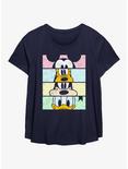 Disney Mickey Mouse Crew Panels Girls T-Shirt Plus Size, NAVY, hi-res