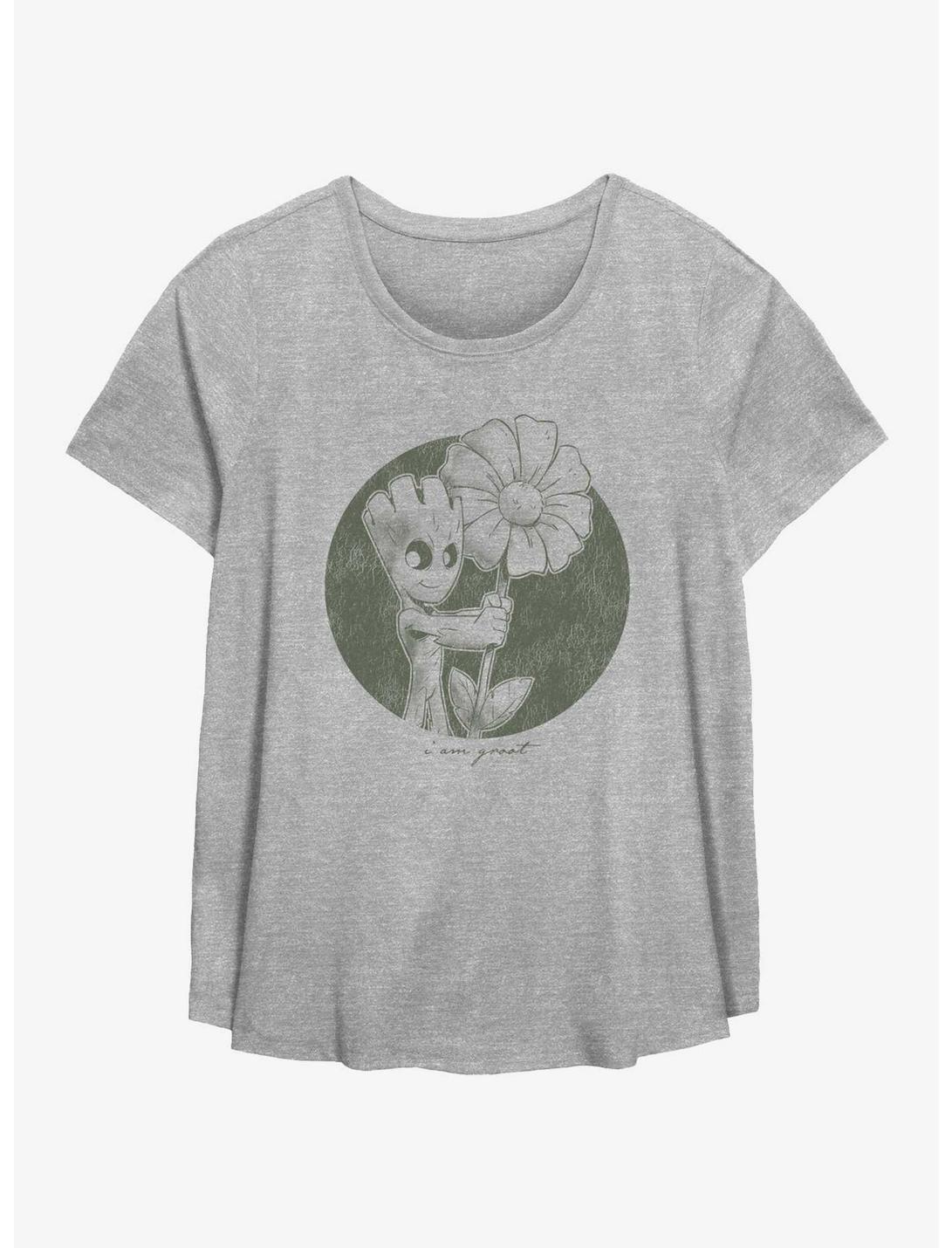 Marvel Guardians Of The Galaxy Groot Flower Girls T-Shirt Plus Size, HEATHER GR, hi-res