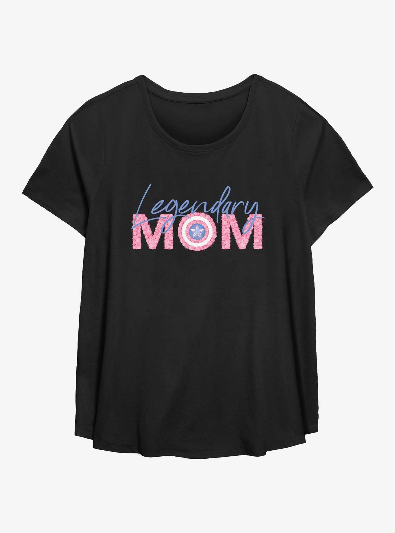 Marvel Captain America Legendary Mom Flowers Girls T-Shirt Plus