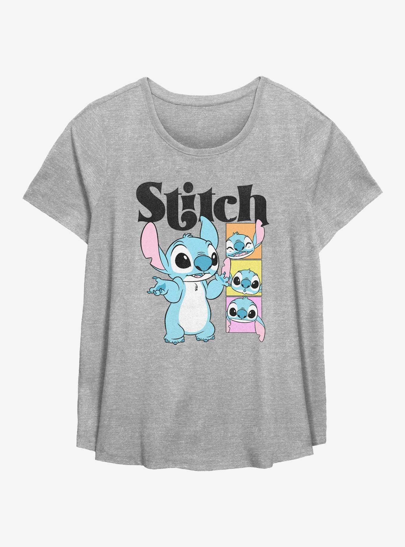 Disney Lilo & Stitch Poses Girls T-Shirt Plus Size - GREY | Hot Topic