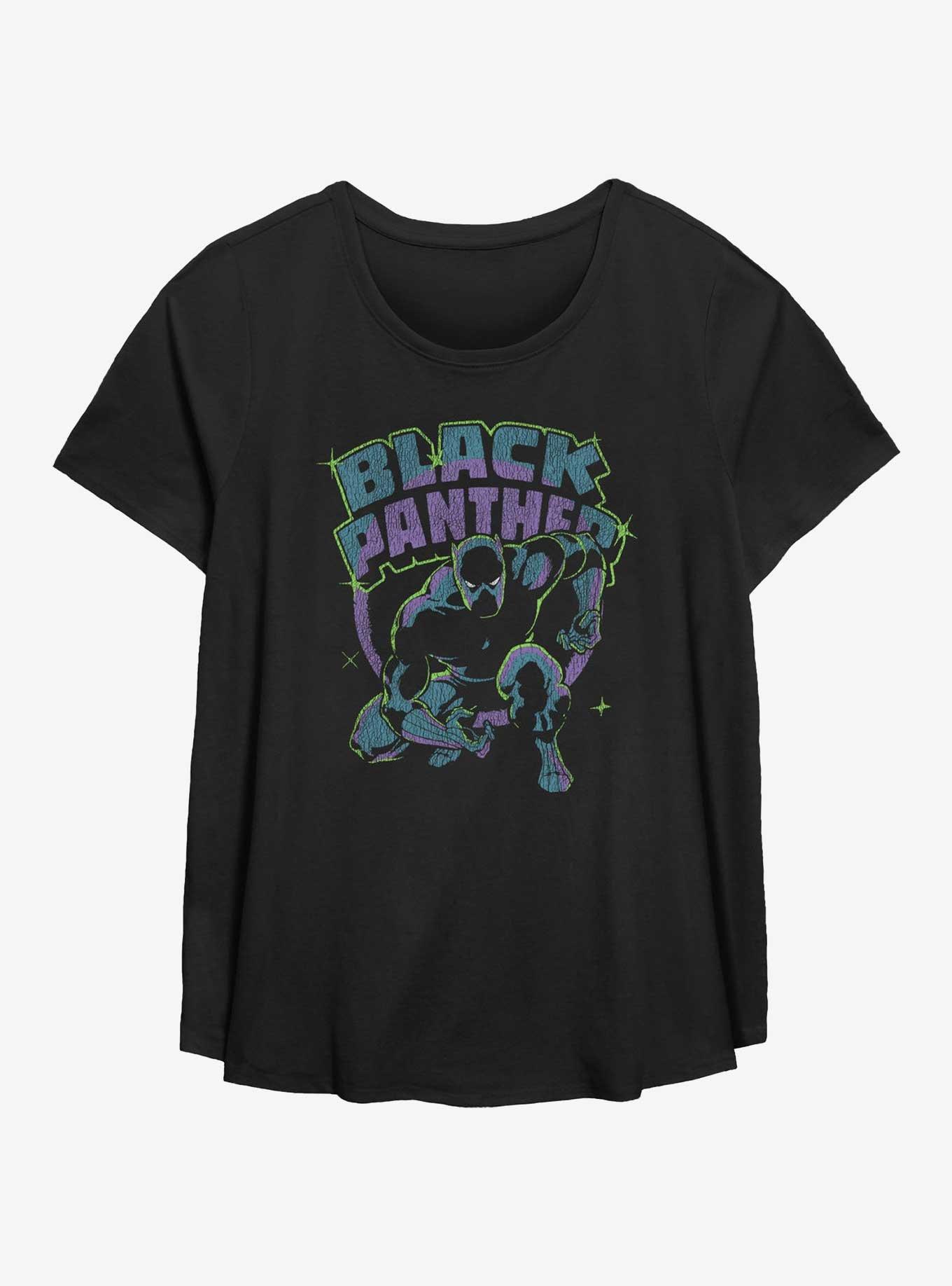 Marvel Black Panther Retro Panther Girls T-Shirt Plus Size