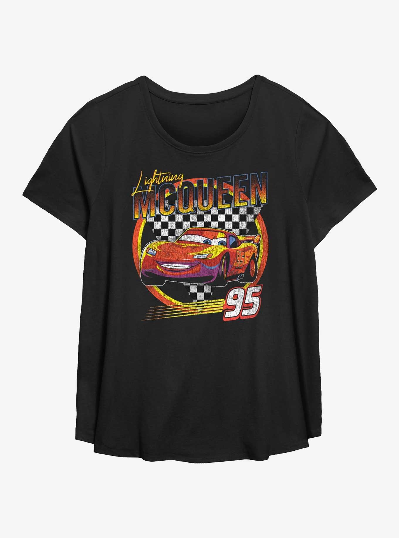 Disney Pixar Cars Lightning McQueen Vintage Girls T-Shirt Plus Size, BLACK, hi-res