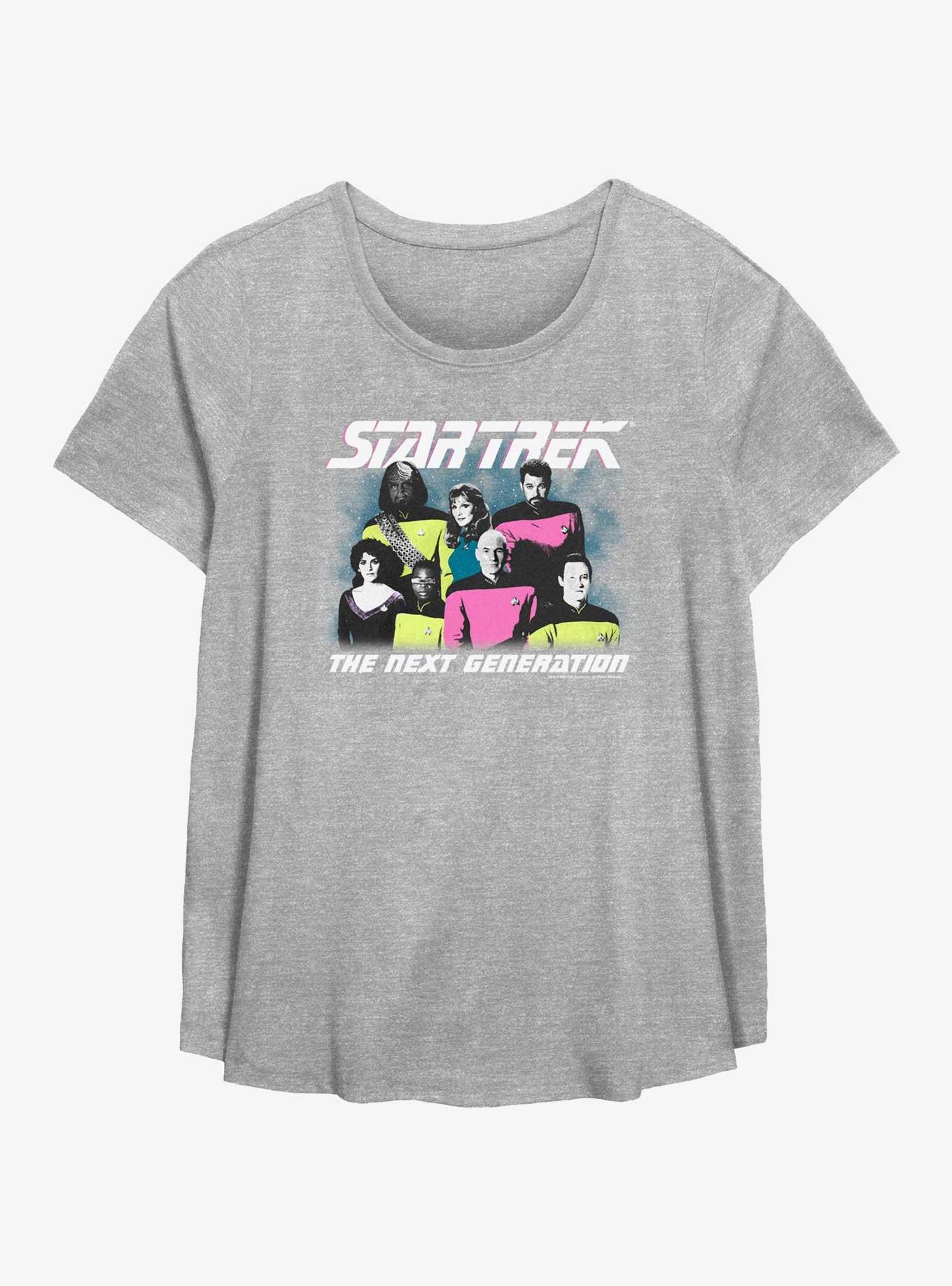 Star Trek Throwback Photo Girls T-Shirt Plus Size, HEATHER GR, hi-res