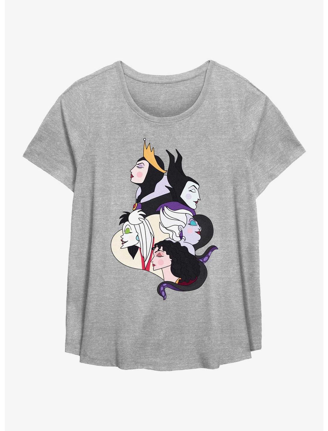 Disney Villains Wicked Profiles Girls T-Shirt Plus Size, HEATHER GR, hi-res