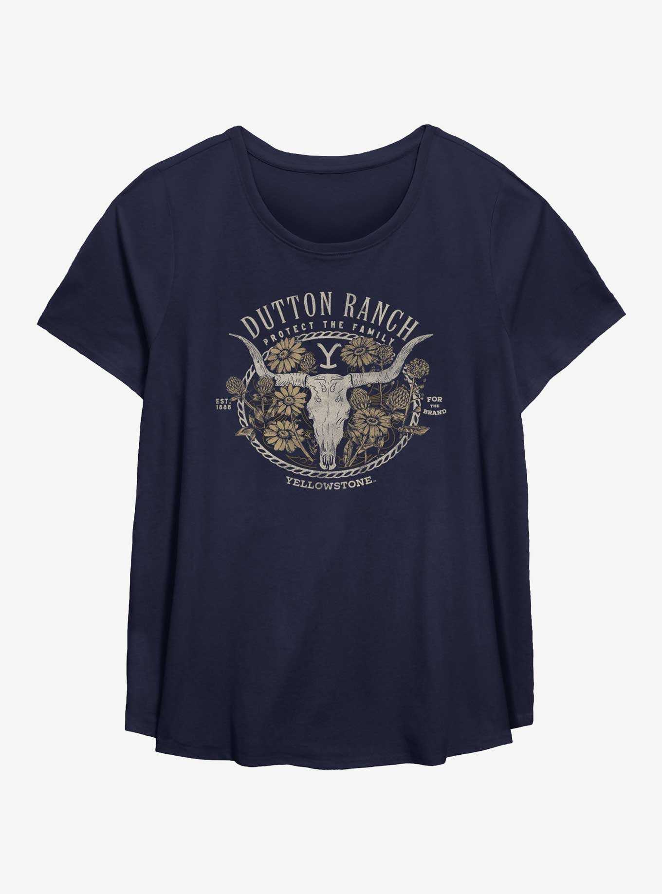Yellowstone Dutton Ranch Protect The Family Floral Girls T-Shirt Plus Size, , hi-res