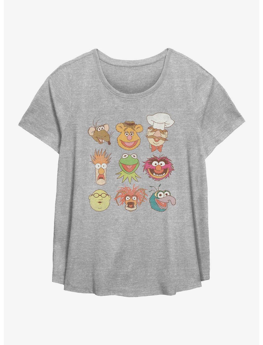Disney The Muppets Vintage Faces Girls T-Shirt Plus Size, HEATHER GR, hi-res