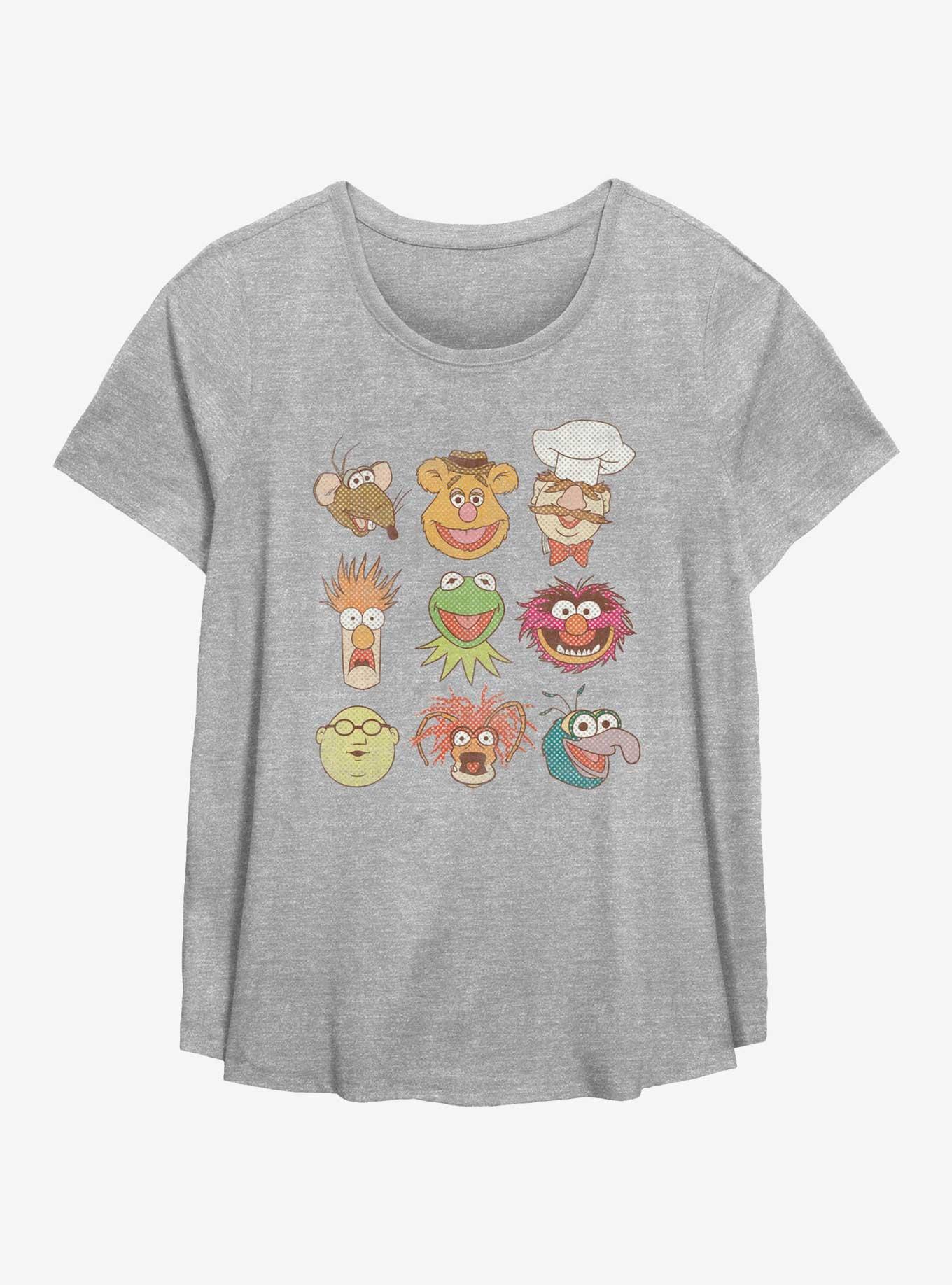 Disney The Muppets Vintage Faces Girls T-Shirt Plus Size - GREY