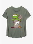 Sesame Street Oscar Scram Sign Girls T-Shirt Plus Size, SAGE, hi-res