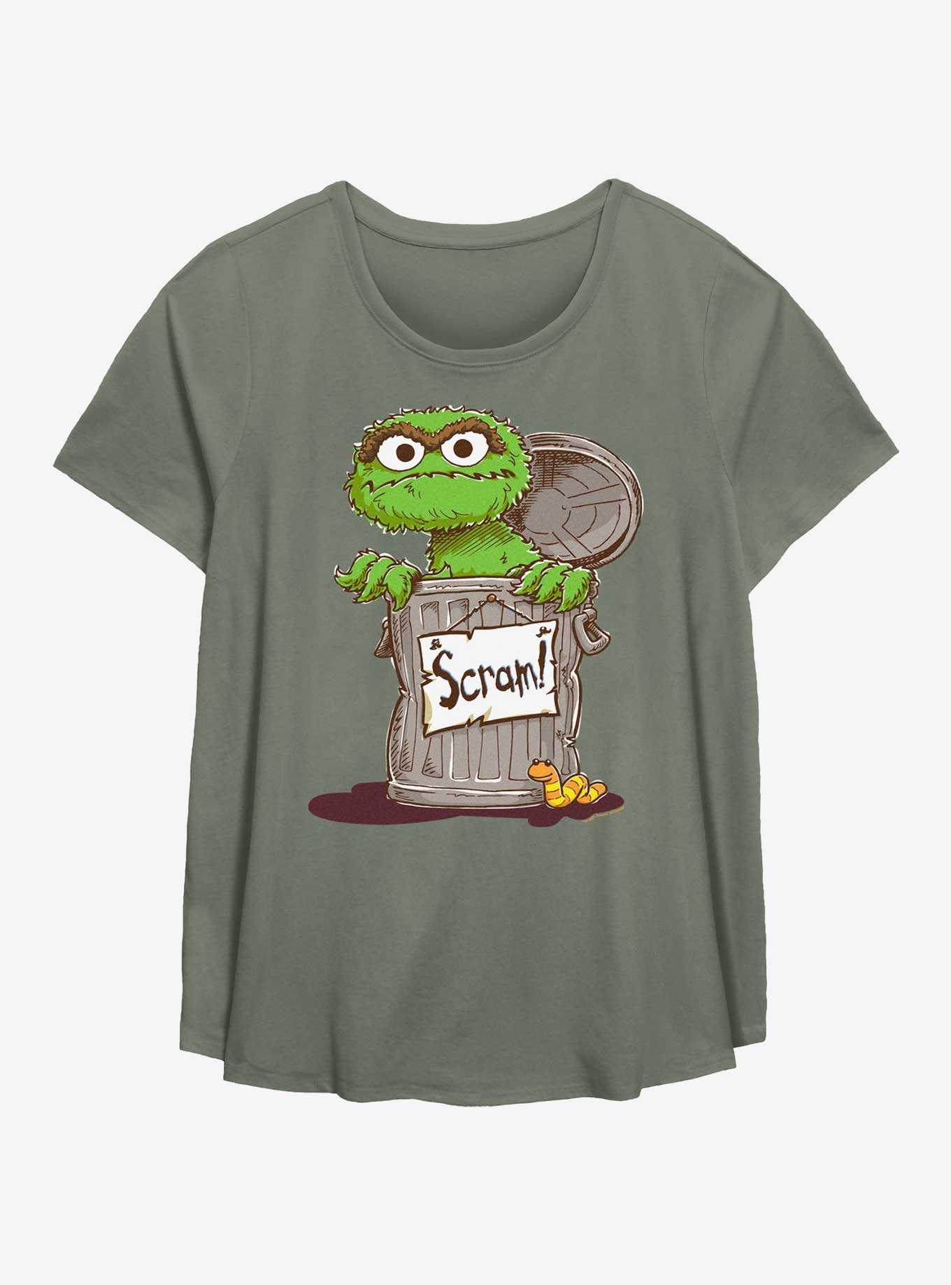 Sesame Street Oscar Scram Sign Girls T-Shirt Plus Size, , hi-res