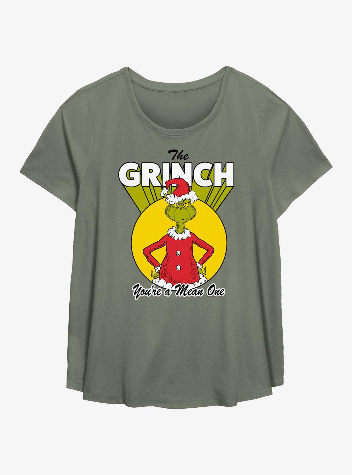 Men's Dr. Seuss Christmas The Grinch You're a Mean One Portrait Graphic Tee  Kelly Green Small 