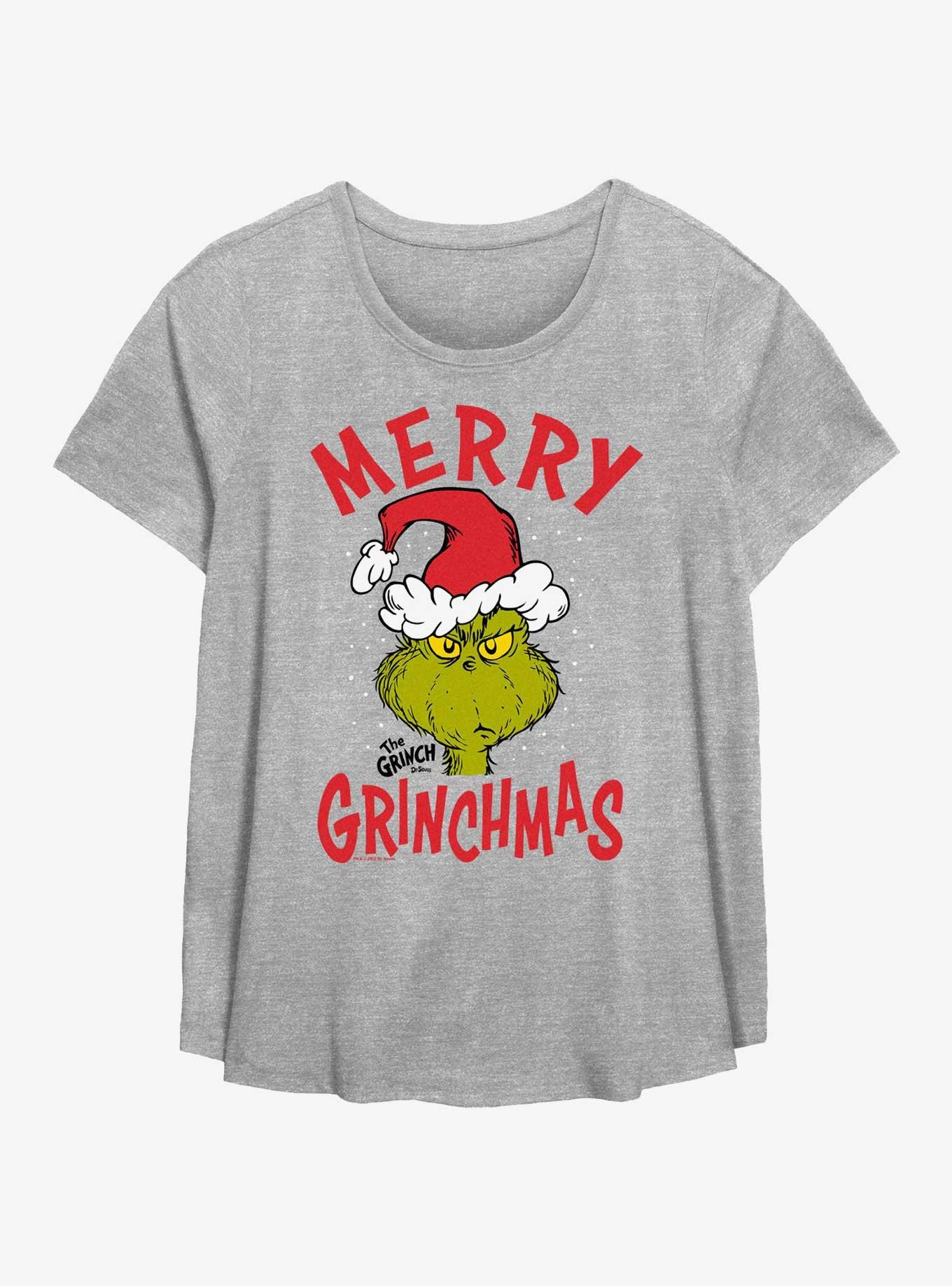 Dr. Seuss How The Grinch Stole Christmas Grinchmas Hat Girls T-Shirt Plus Size, HEATHER GR, hi-res
