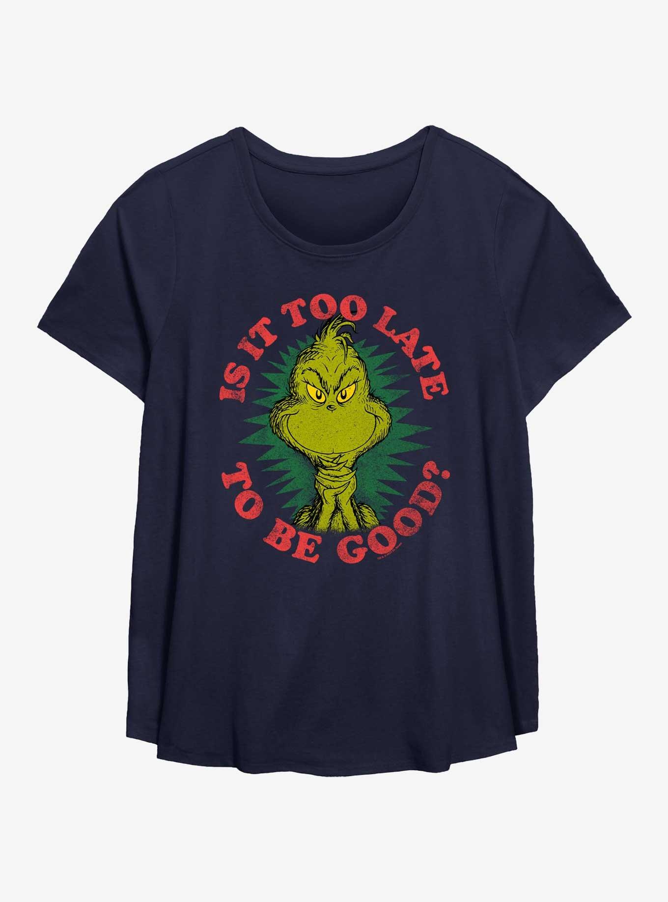 Dr. Seuss How The Grinch Stole Christmas Too Late To Be Good Girls T-Shirt Plus Size, , hi-res