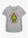 Dr. Seuss How The Grinch Stole Christmas Too Late To Be Good Girls T-Shirt Plus Size, HEATHER GR, hi-res