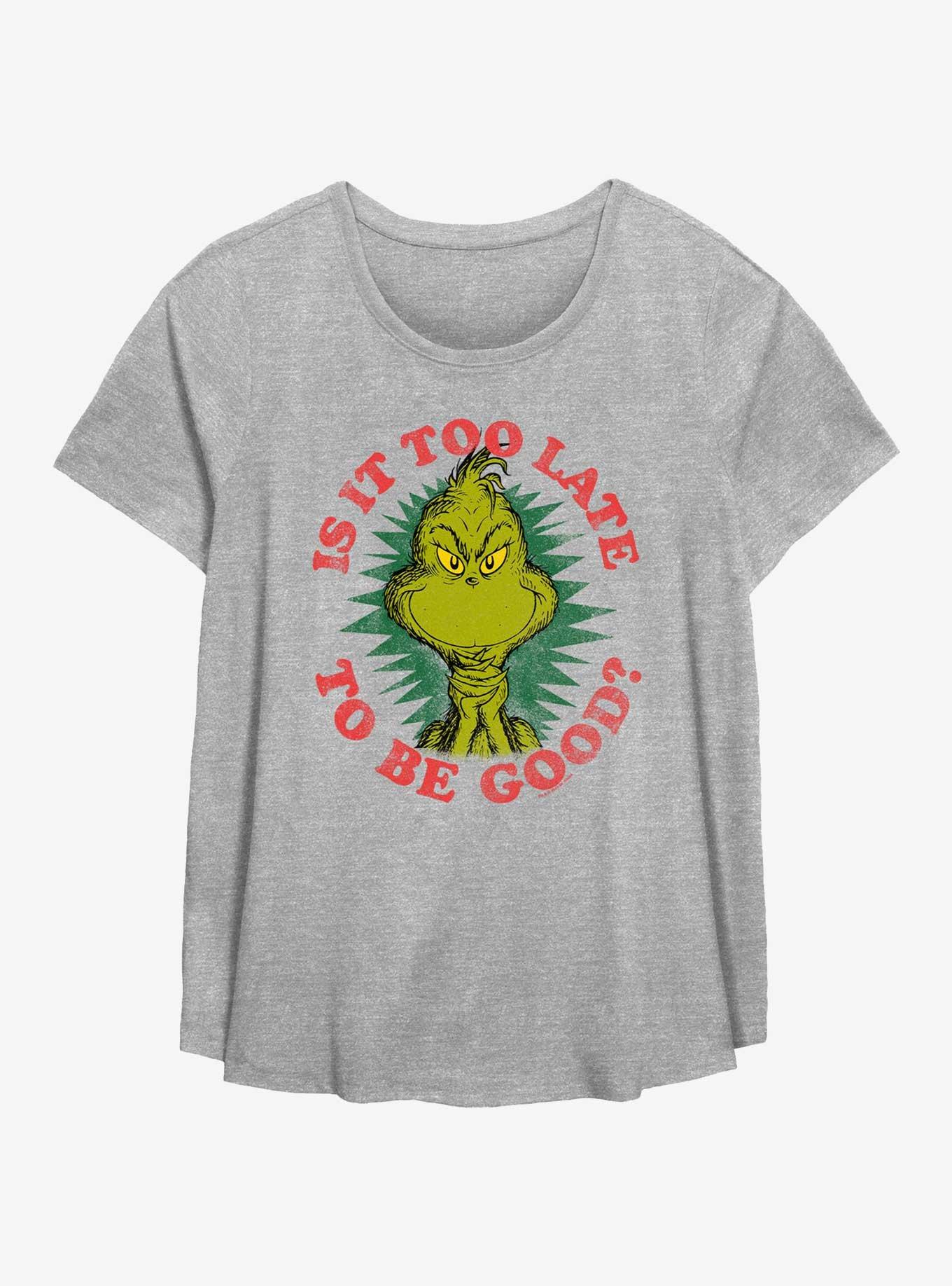 Dr. Seuss How The Grinch Stole Christmas Too Late To Be Good Girls T-Shirt Plus Size, , hi-res