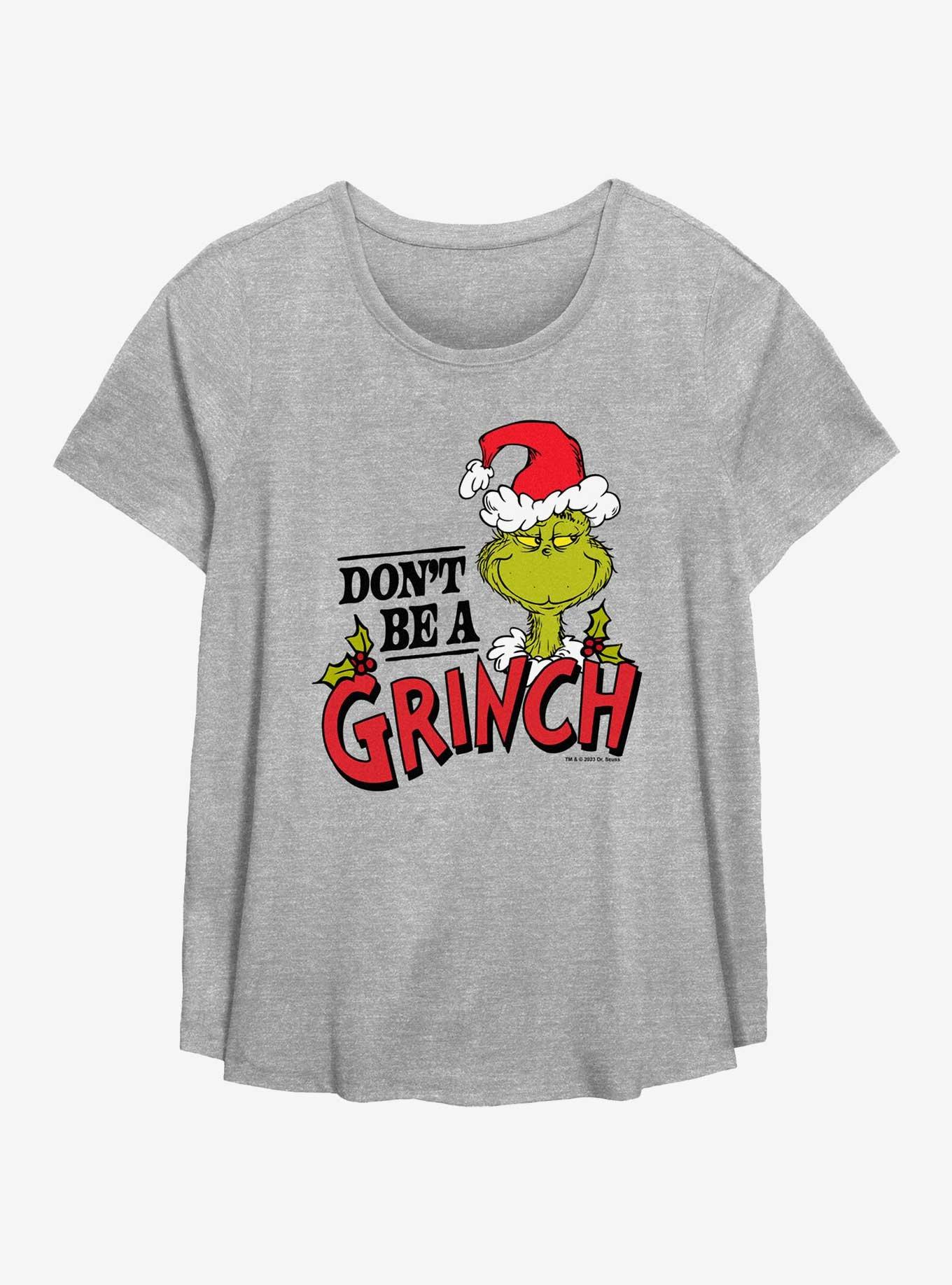 Dr. Seuss How The Grinch Stole Christmas Don't Be A Grinch Girls T-Shirt Plus Size, , hi-res