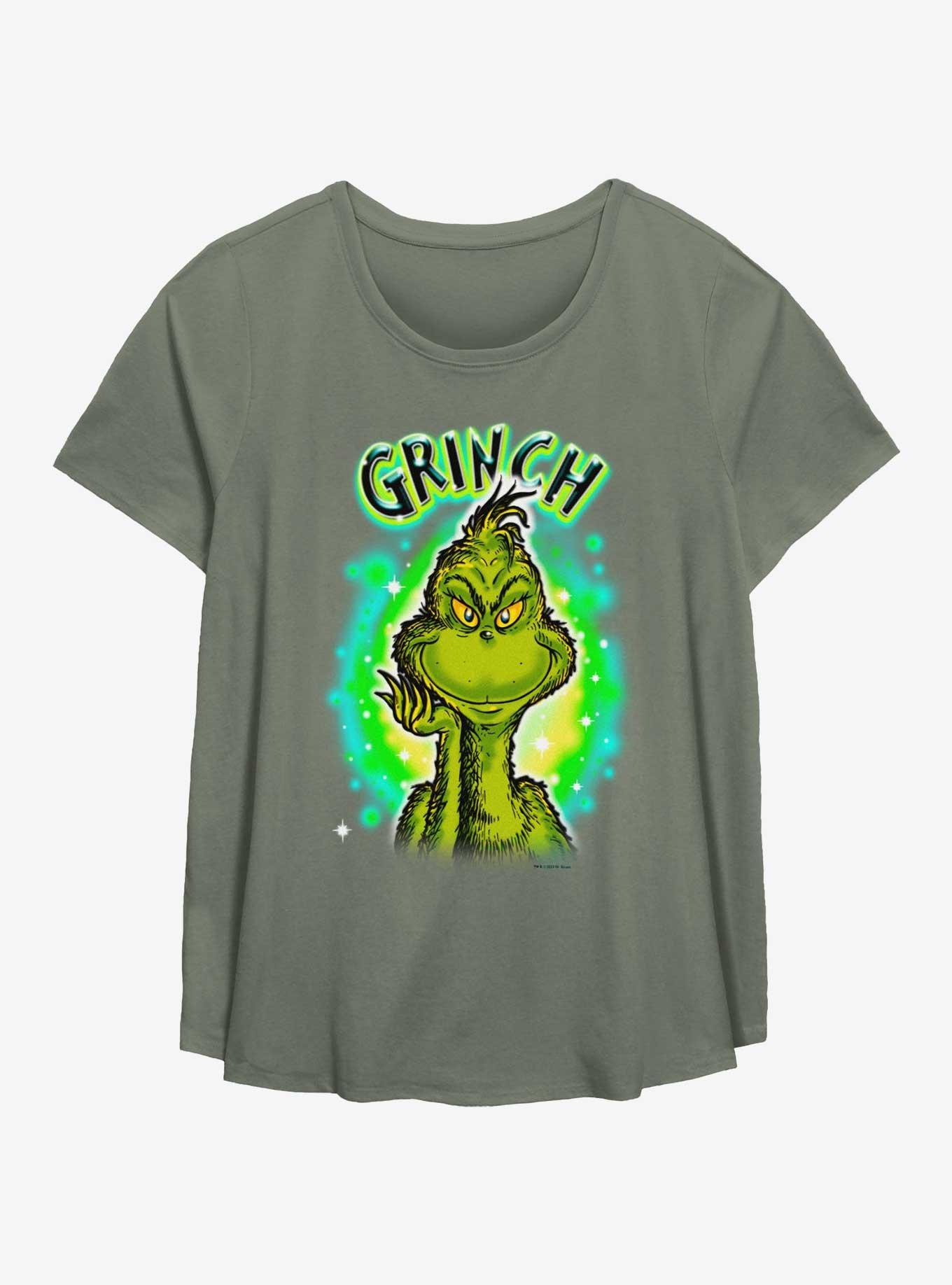 Dr. Seuss How The Grinch Stole Christmas Green Grinch Girls T-Shirt Plus Size, , hi-res