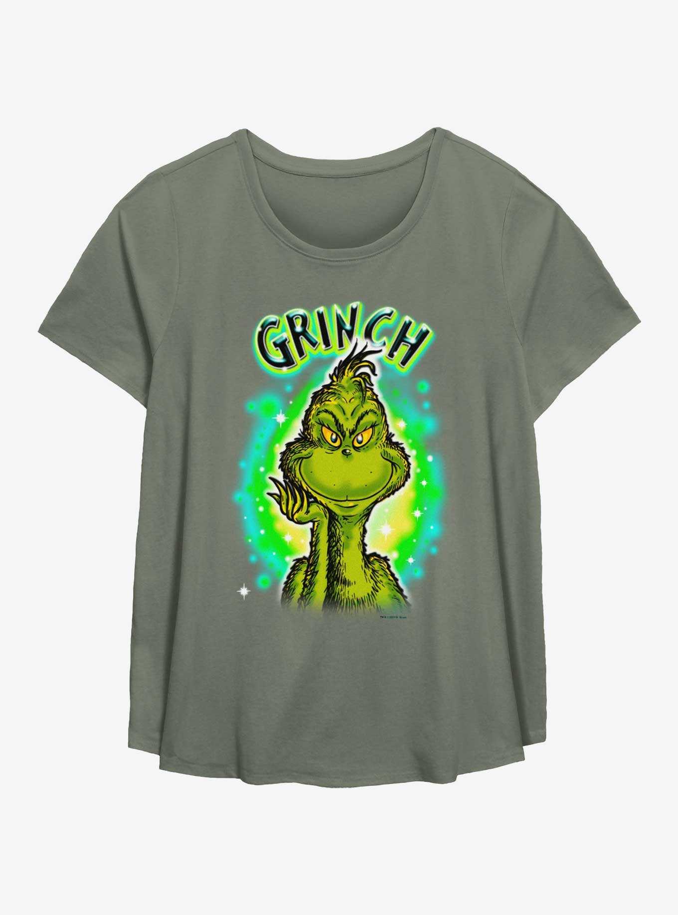 Dr. Seuss How The Grinch Stole Christmas Green Grinch Girls T-Shirt Plus Size, , hi-res