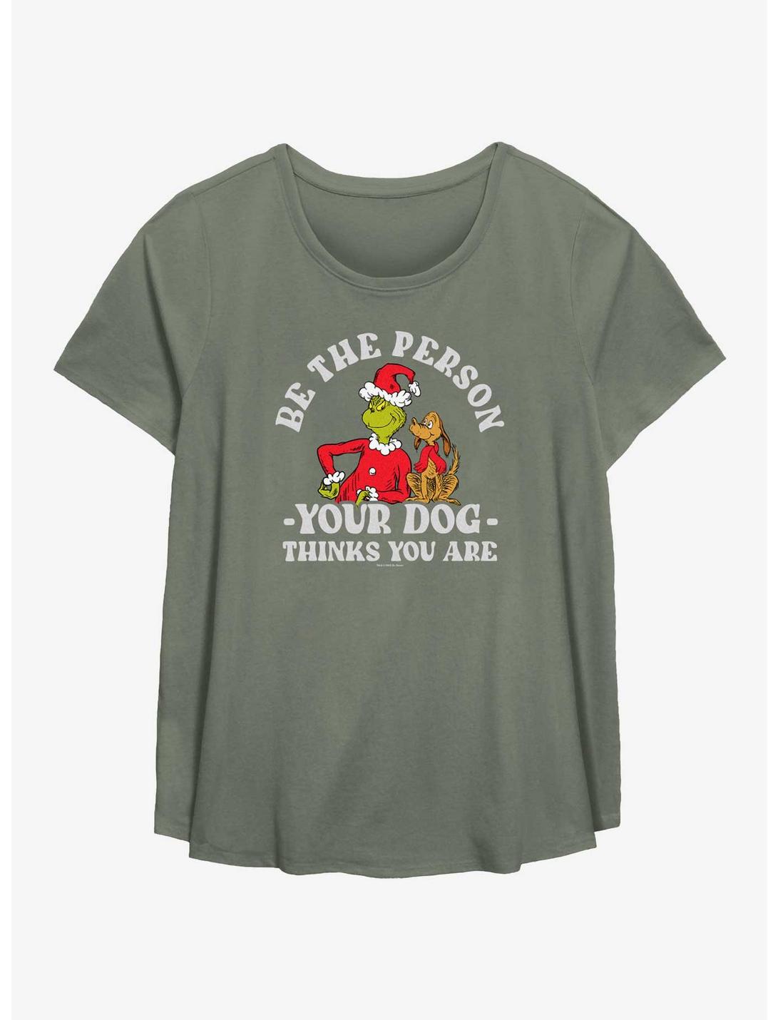 Dr. Seuss How The Grinch Stole Christmas Your Dog Thinks You Are Girls T-Shirt Plus Size, SAGE, hi-res