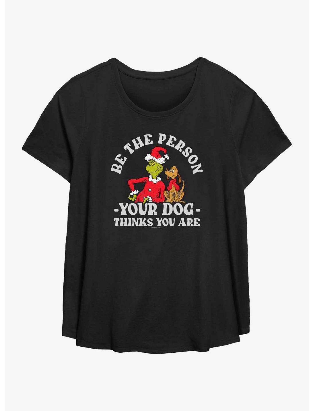 Dr. Seuss How The Grinch Stole Christmas Your Dog Thinks You Are Girls T-Shirt Plus Size, BLACK, hi-res