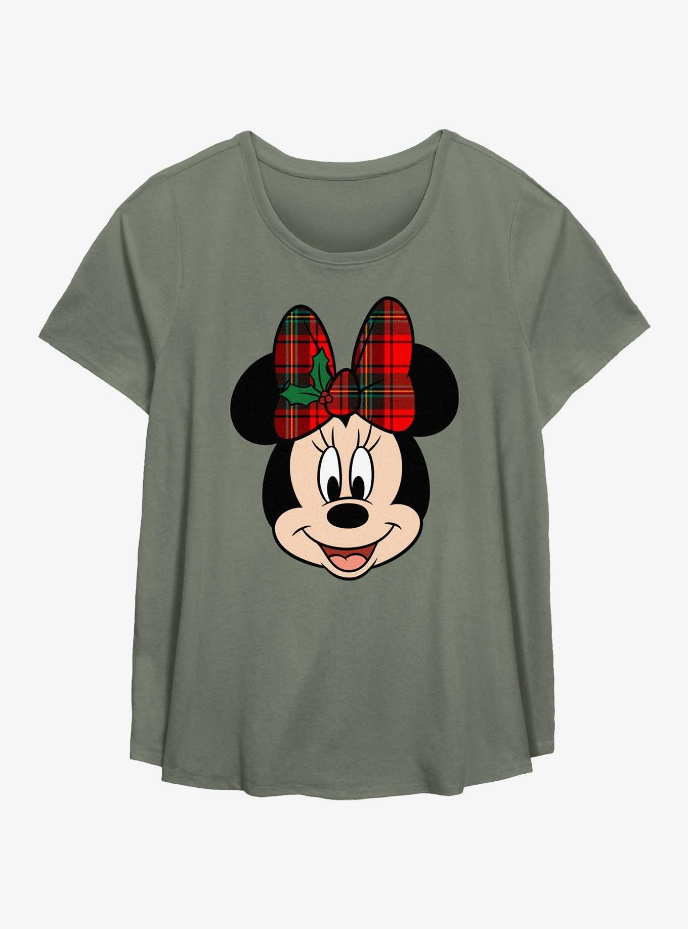 Disney Minnie Mouse Holiday Bow Womens T-Shirt Plus Size, SAGE, hi-res