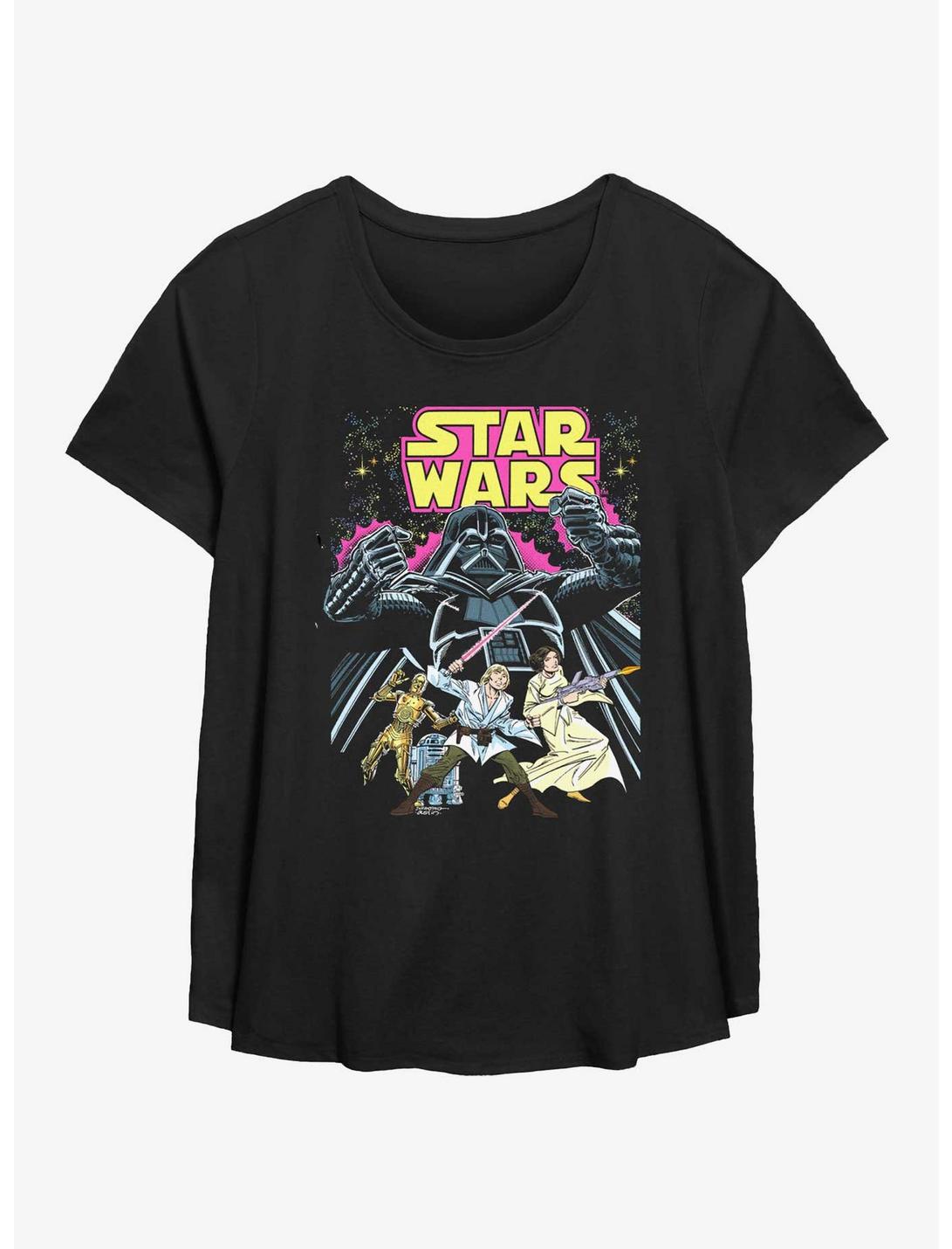 Star Wars Comic Style Womens T-Shirt Plus Size, BLACK, hi-res