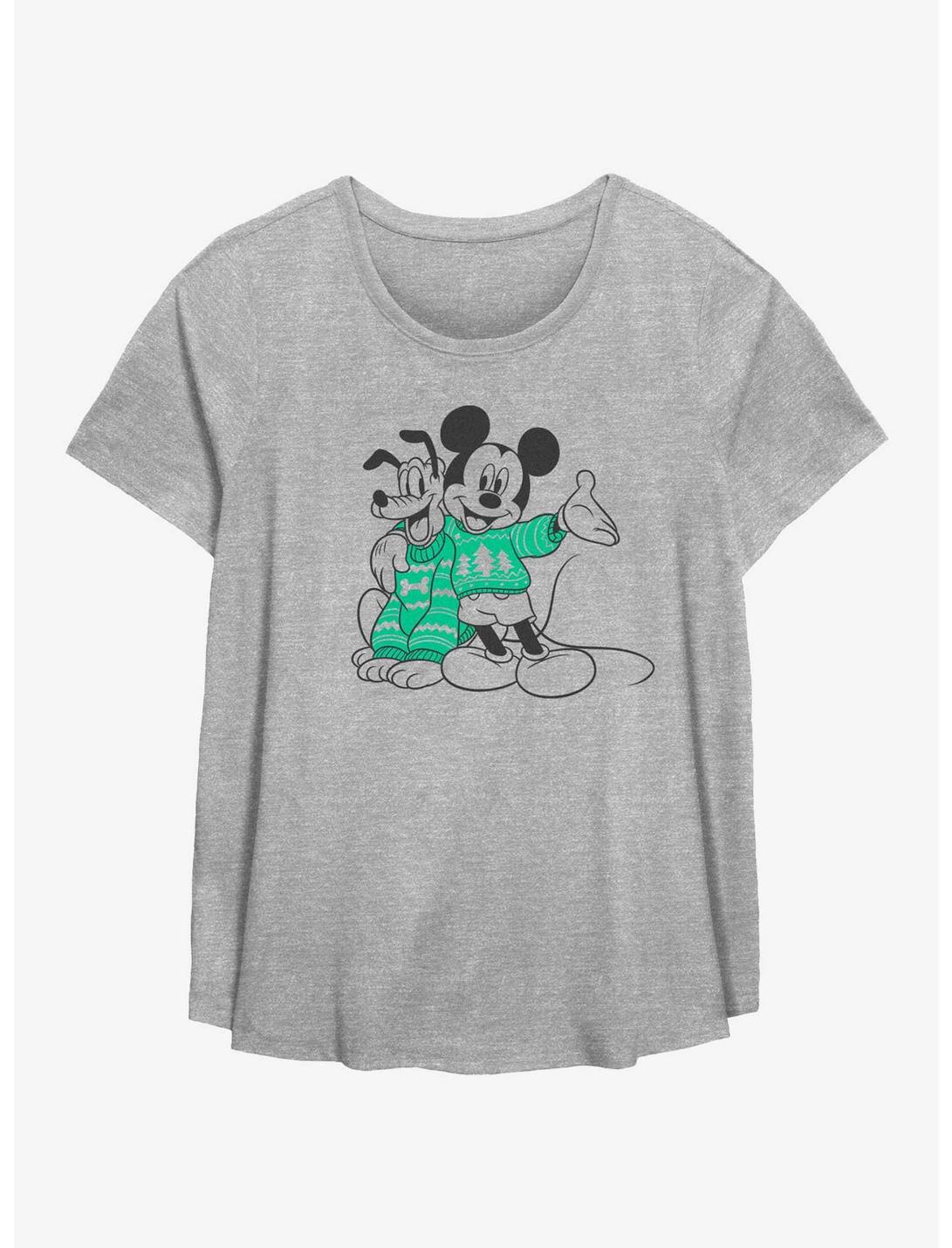 Disney Mickey Mouse Sweater Pals Womens T-Shirt Plus Size, HEATHER GR, hi-res