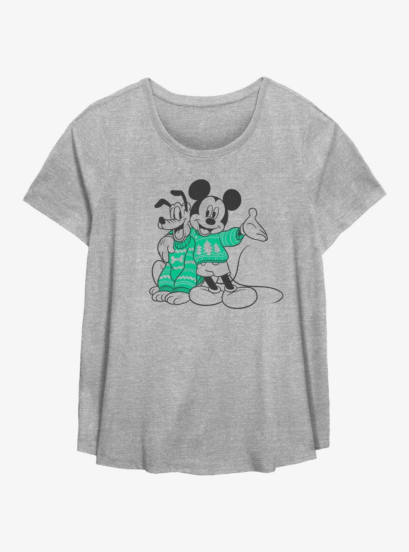 Disney Mickey Mouse Sweater Pals Womens T-Shirt Plus Size, HEATHER GR, hi-res