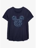 Disney Mickey Mouse Snowflakes Womens T-Shirt Plus Size, NAVY, hi-res