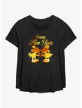 Disney Mickey Mouse Mickey And Minnie Kissing Womens T-Shirt Plus Size, BLACK, hi-res
