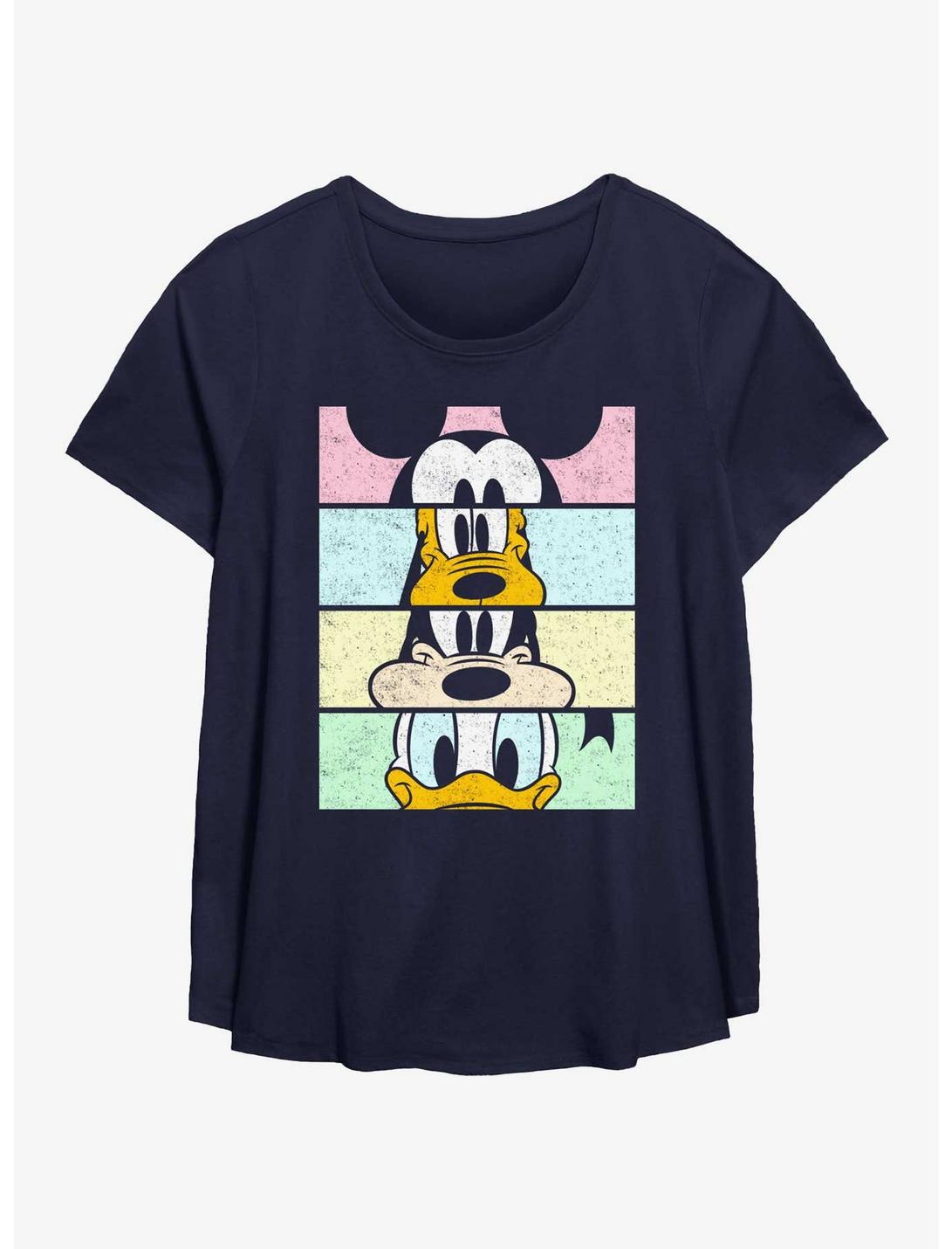 Disney Mickey Mouse Crew Panels Womens T-Shirt Plus Size, NAVY, hi-res