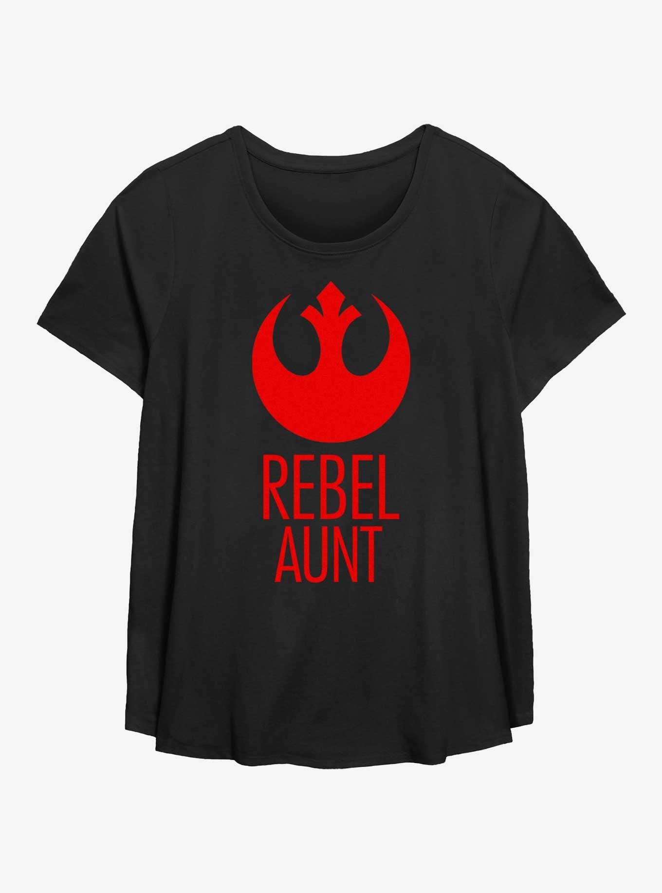Star Wars Rebel Aunt Womens T-Shirt Plus Size, BLACK, hi-res