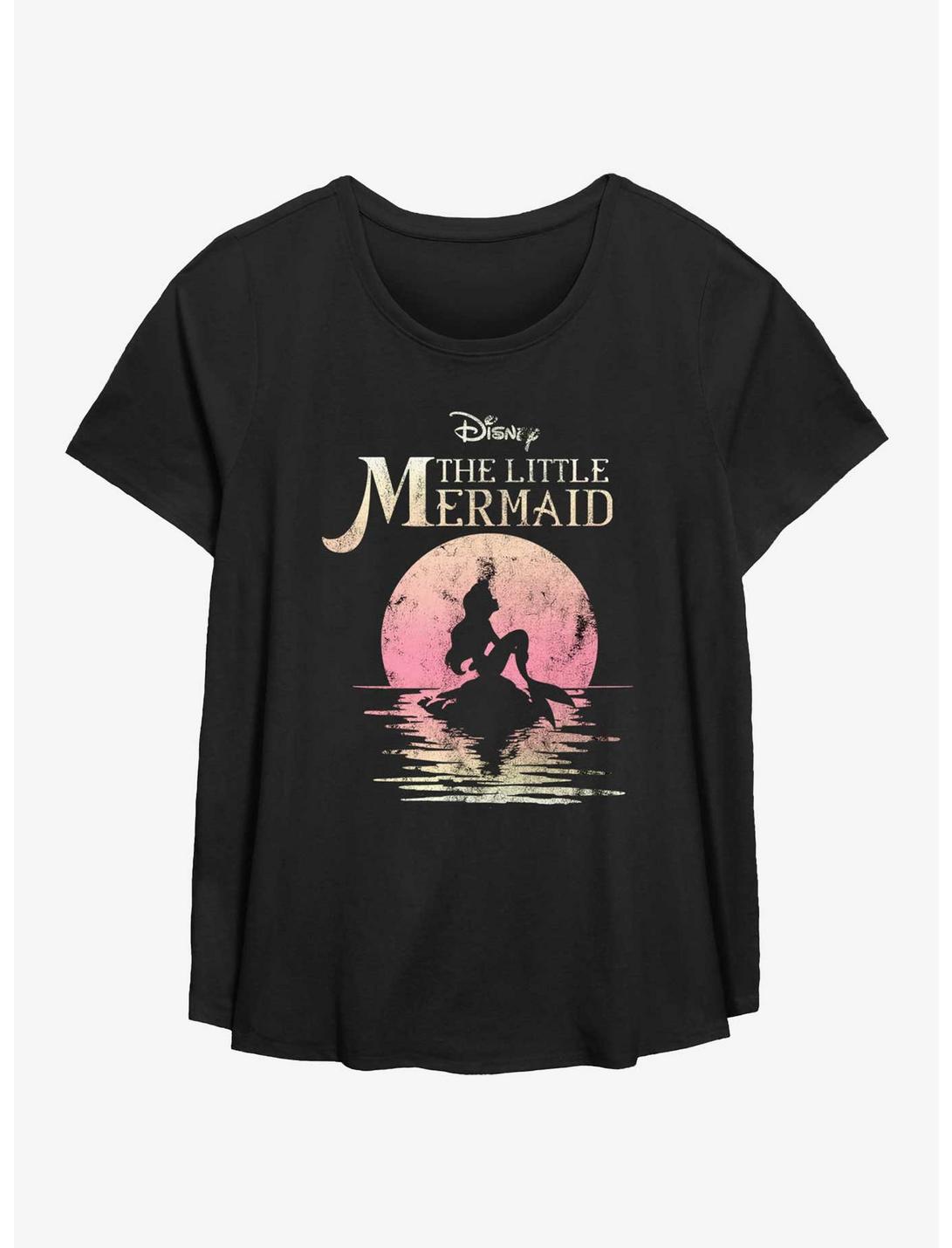 Disney The Little Mermaid Moon Womens T-Shirt Plus Size, BLACK, hi-res