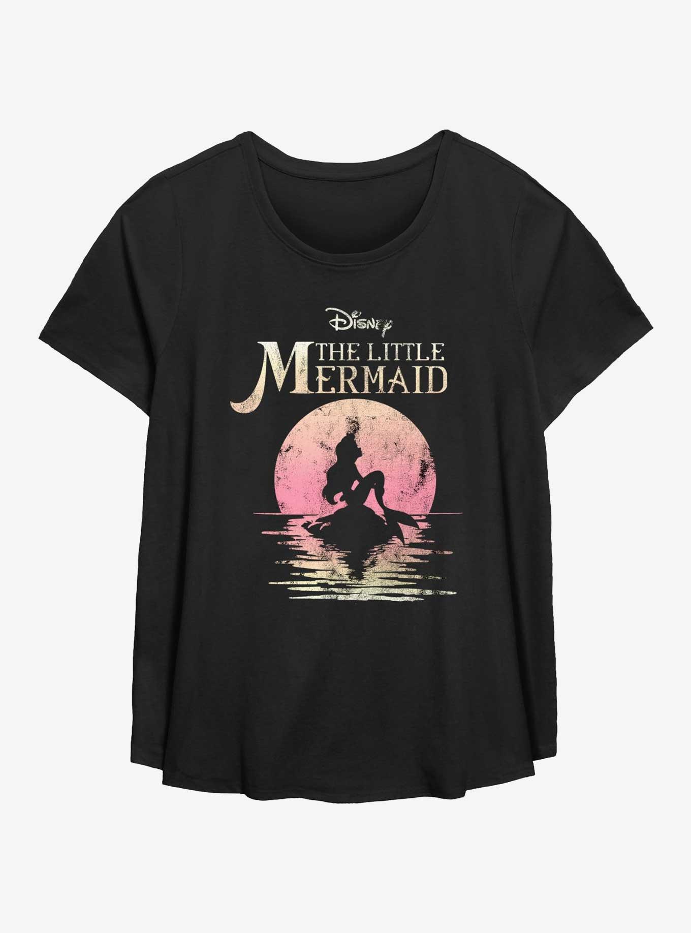 Disney The Little Mermaid Moon Womens T-Shirt Plus Size, BLACK, hi-res