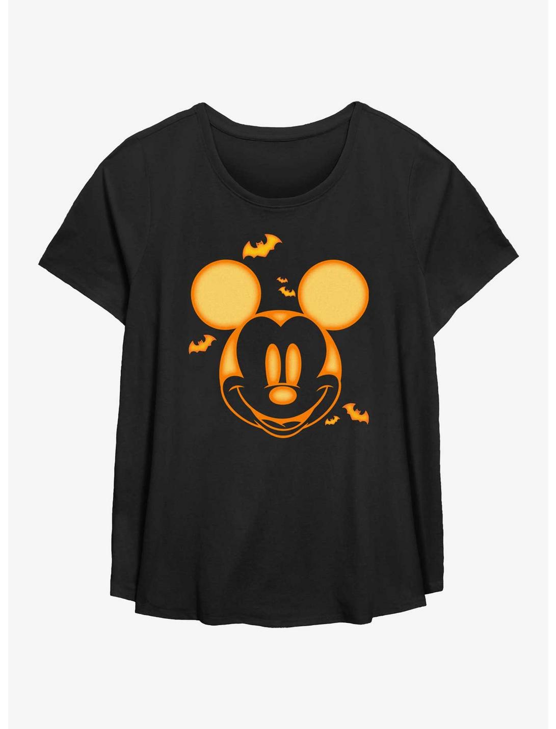 Disney Mickey Mouse Mickey Pumpkin Womens T-Shirt Plus Size, BLACK, hi-res