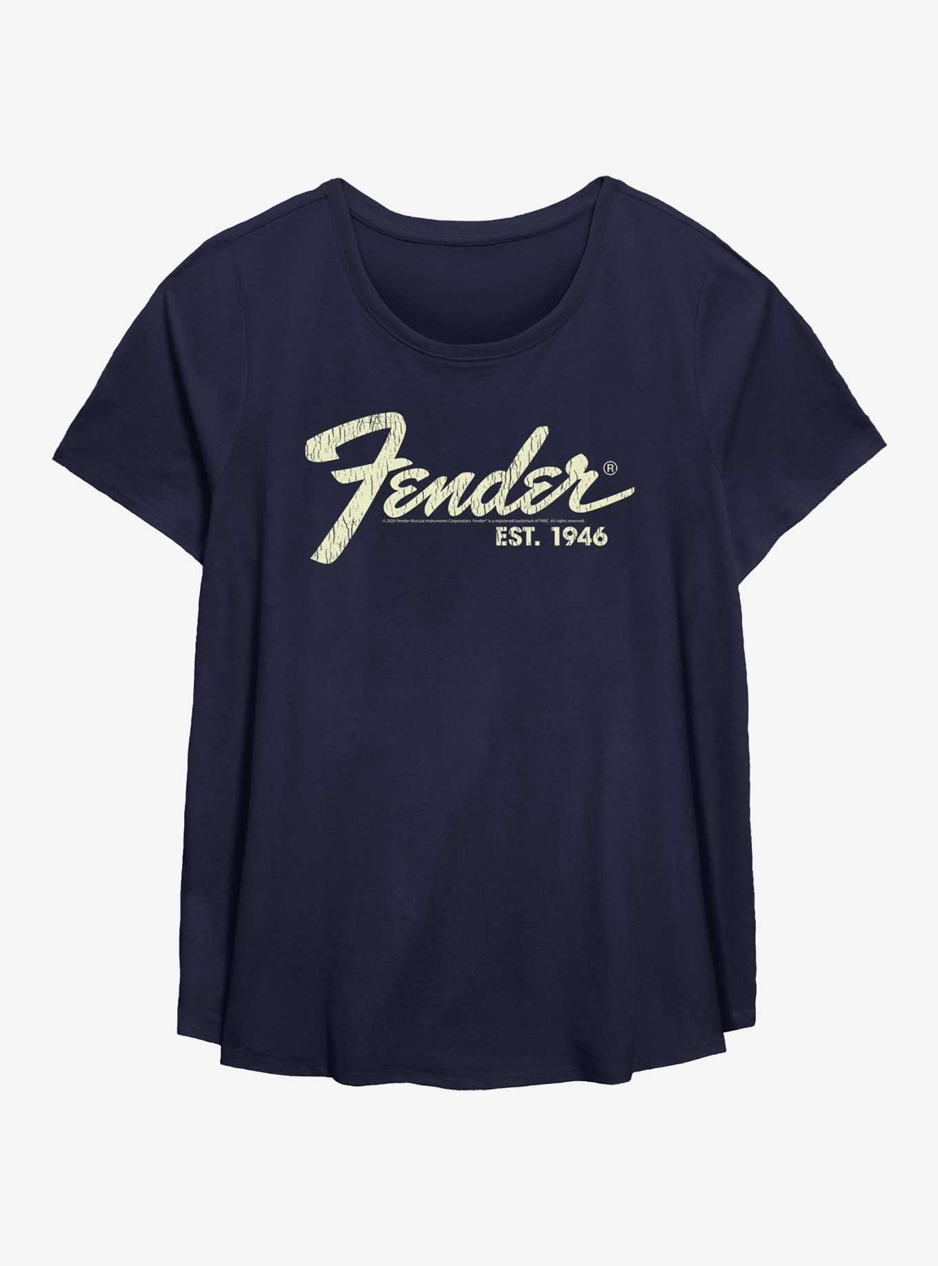 Fender Est. 1946 Womens T-Shirt Plus Size, NAVY, hi-res