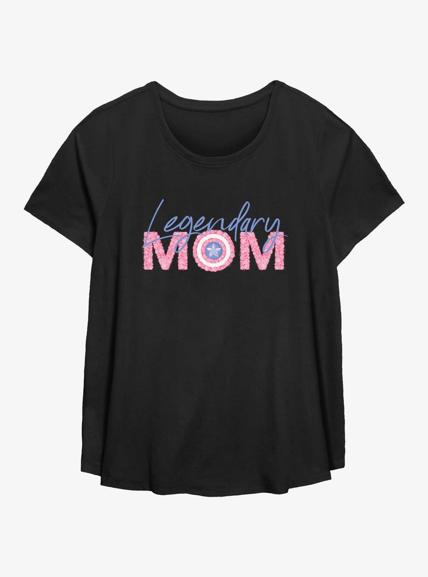 Marvel Captain America Legendary Mom Flowers Womens T-Shirt Plus Size, , hi-res