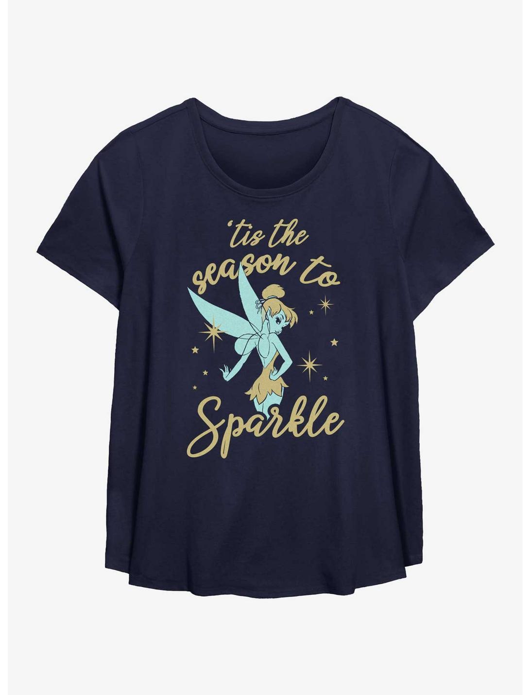 Disney Tinker Bell Season To Sparkle Womens T-Shirt Plus Size, NAVY, hi-res