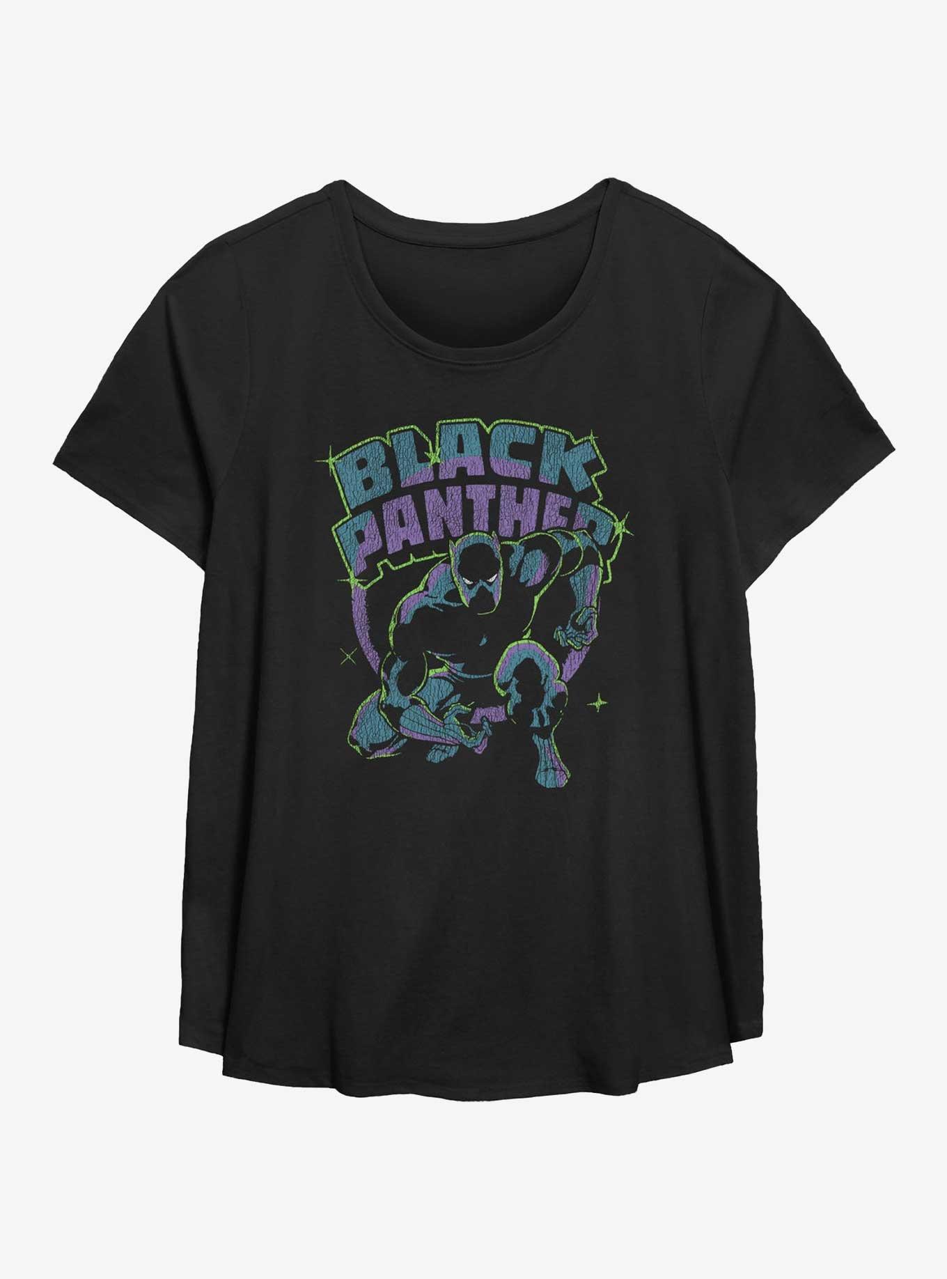 Marvel Black Panther Retro Panther Womens T-Shirt Plus Size, BLACK, hi-res