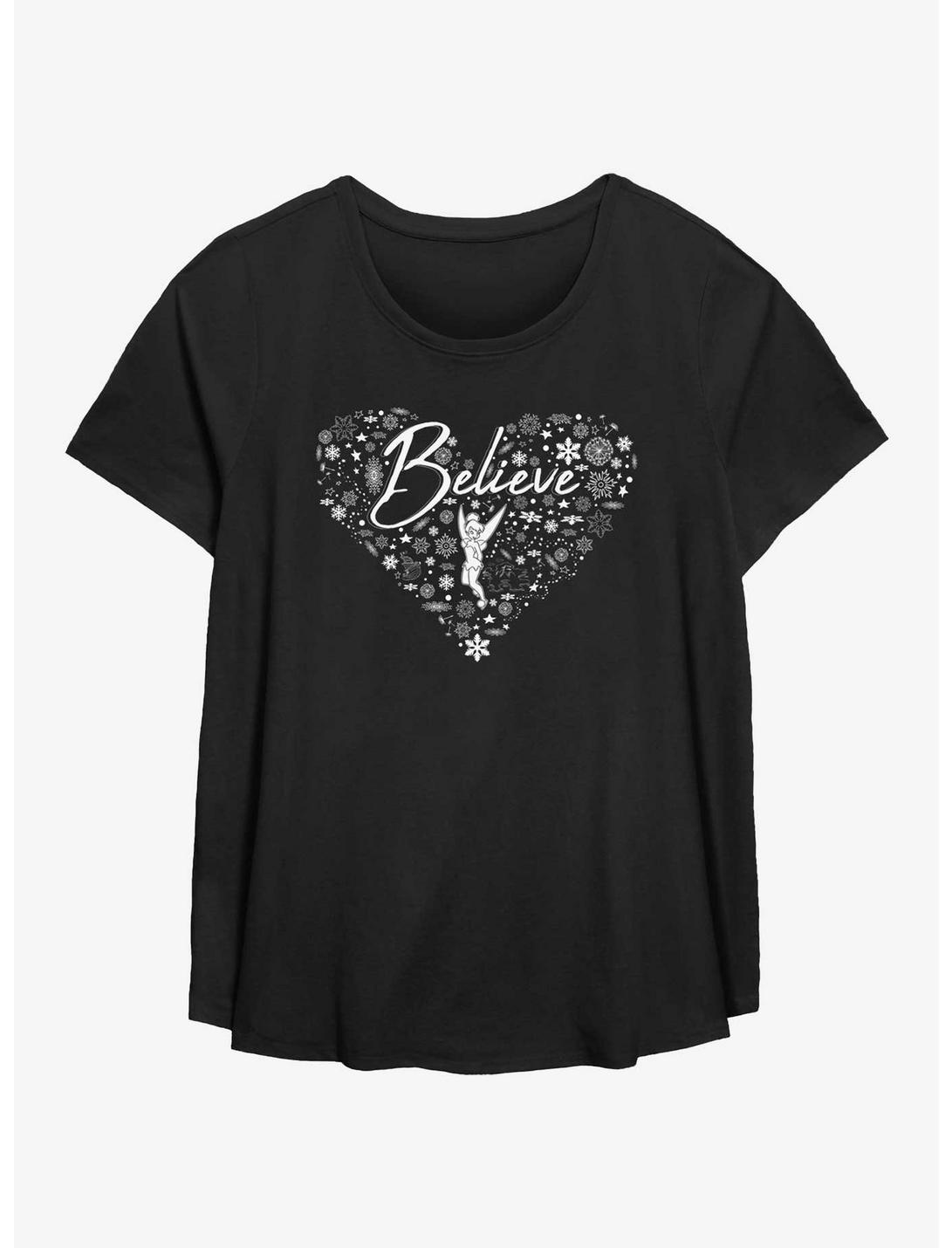 Disney Tinker Bell Believe Womens T-Shirt Plus Size, BLACK, hi-res