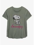 Peanuts Snoopy Hug Womens T-Shirt Plus Size, SAGE, hi-res