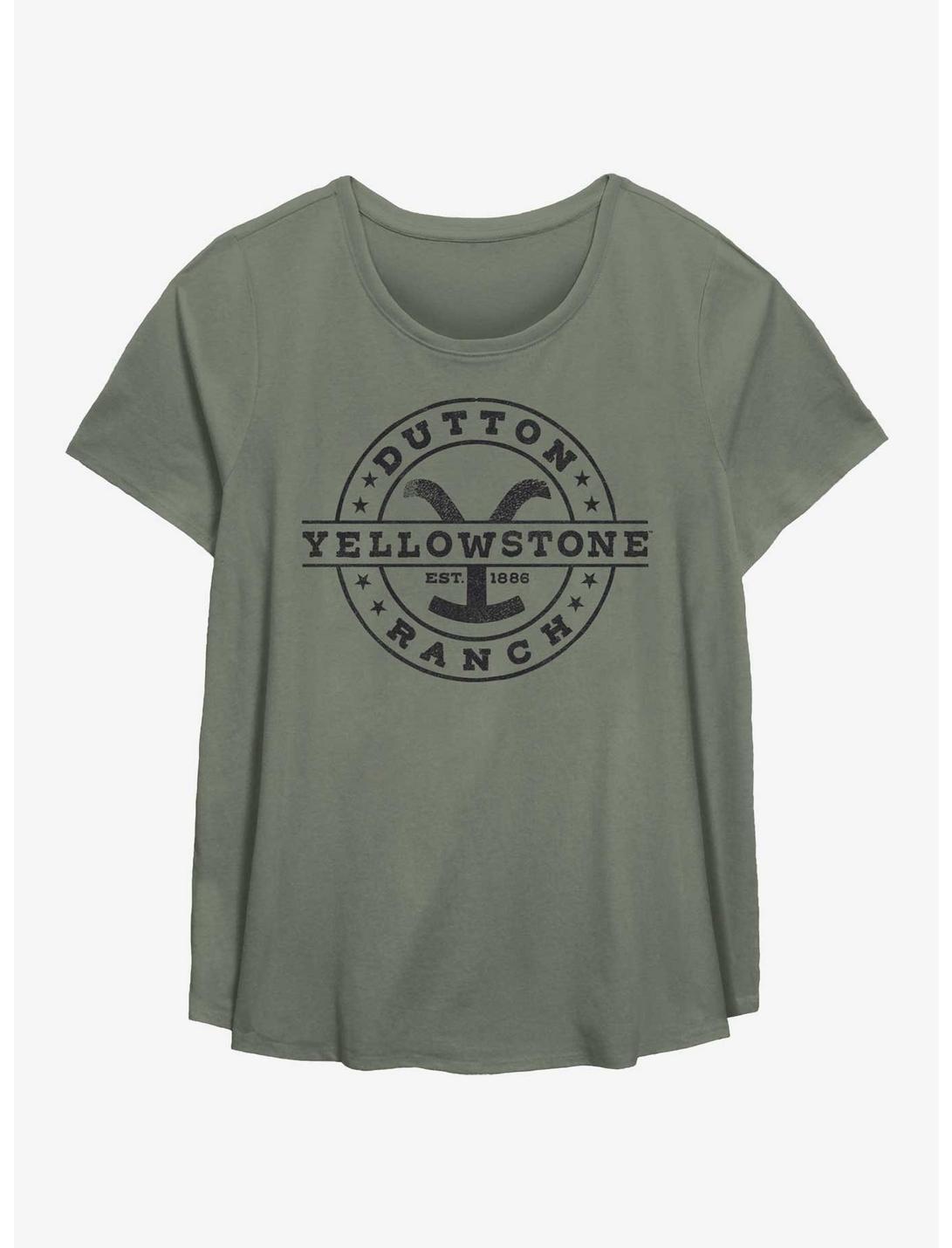 Yellowstone Logo Dutton Ranch Womens T-Shirt Plus Size, SAGE, hi-res